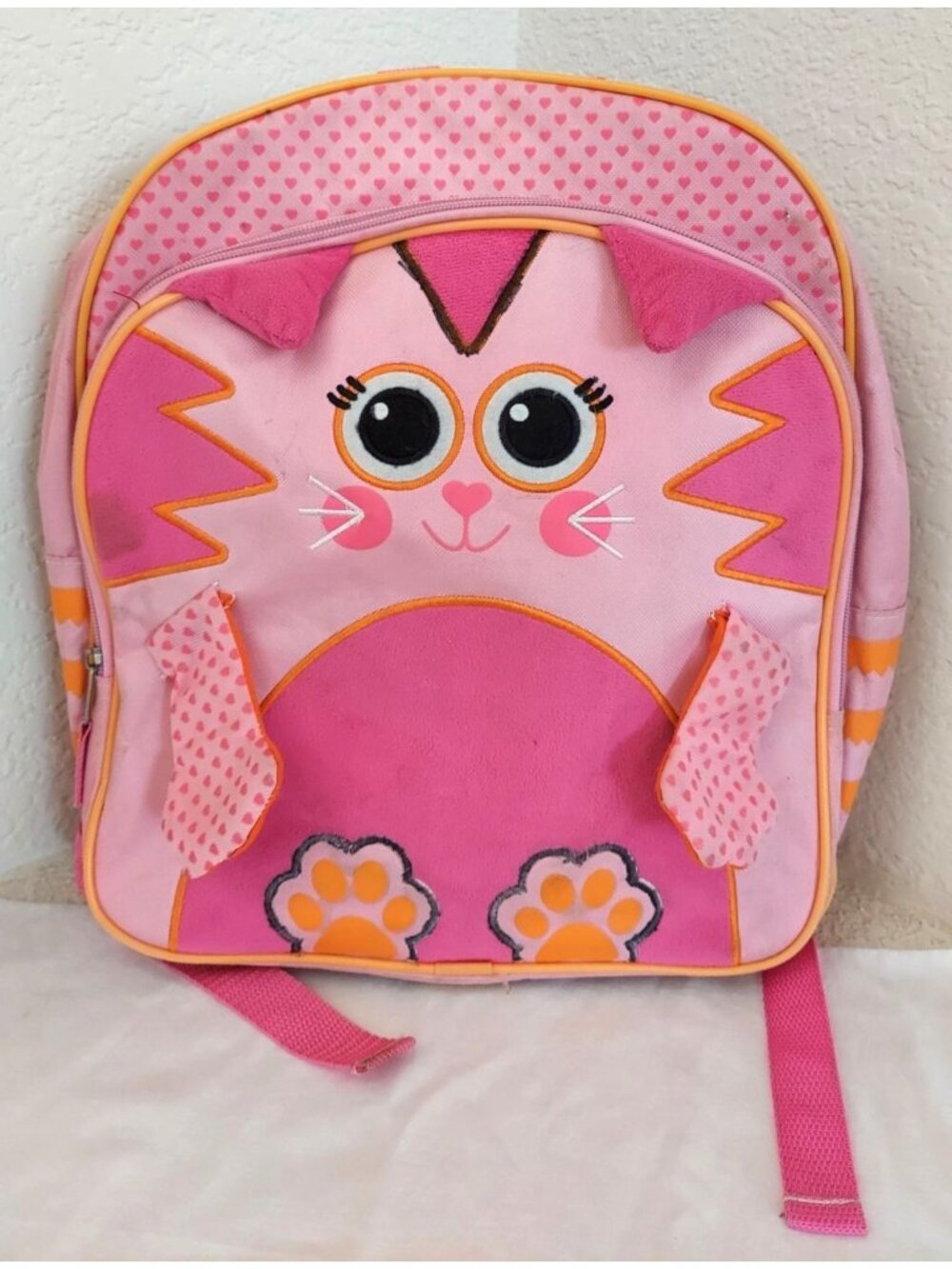 FLIPEEZ Bookbag Backpack Pink Kitty With Pump Arms Move Preschool Kindergarten